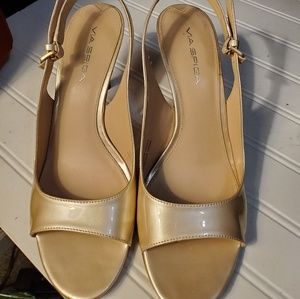 Gold Leather Via Spiga Heels